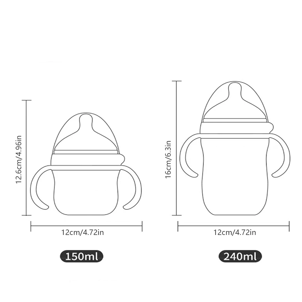 150ml/240ml wide caliber baby silicone bottle BPA-free imitation breast milk bottle suitable for 0-36 months baby use water bottle,milk bottle,feeding bottle,baby feeding utensils