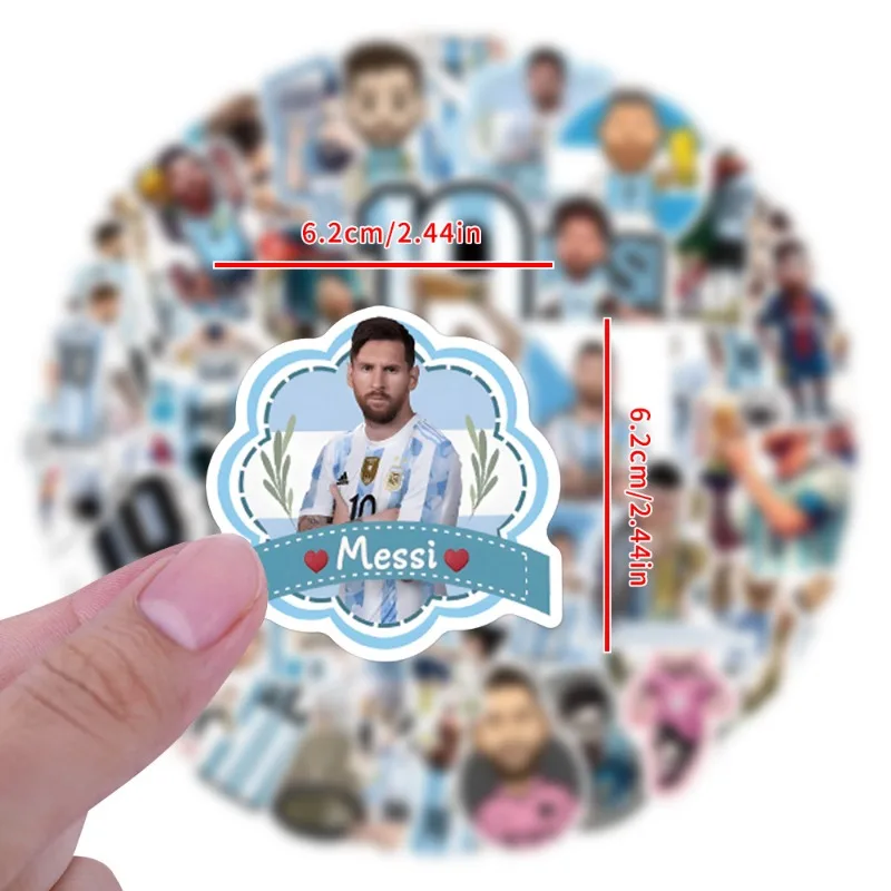 54pcs Pictures of Football Star Lionel Messi Suitcase Water Cup Guitar Car Scooter Stationery Mobile Phone DIY Decoration Decals view 4