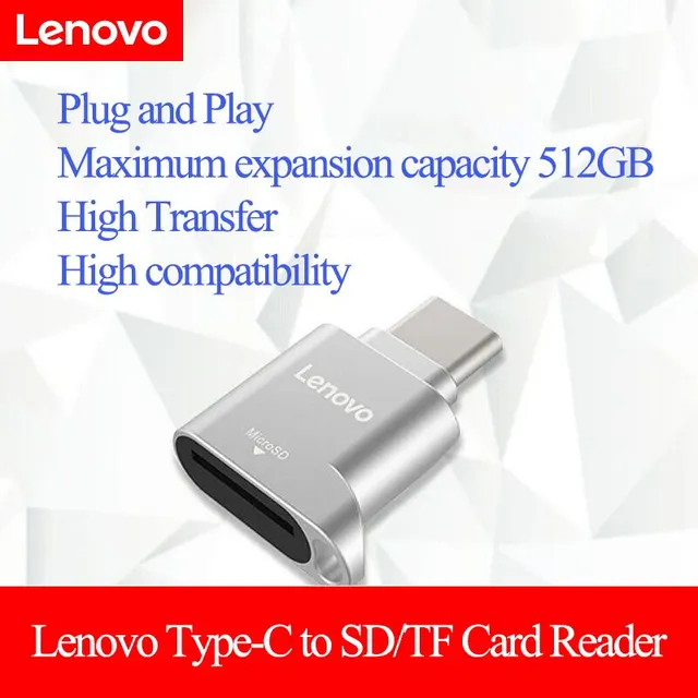 Lenovo Micro SD Card Reader, USB C to SD Card Reader, Type C TF Memory