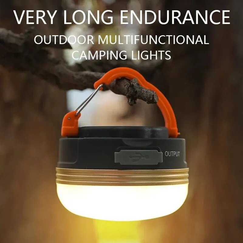 LED Camping Lantern, Rechargeable & Portable Tent Light, 300LM,3 Light Modes,1800mAh Power Bank,With Magnet Base,Electric Lantern Flashlight for