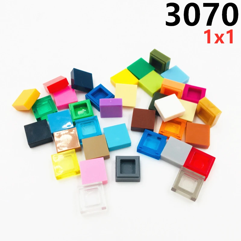 200 teile/los MOC Teile 3070 Fliesen 1x1 Kompatibel Zahlen Bricks DIY Assmble Bausteine Partikel Kind Puzzle Gehirn spielzeug Geschenk