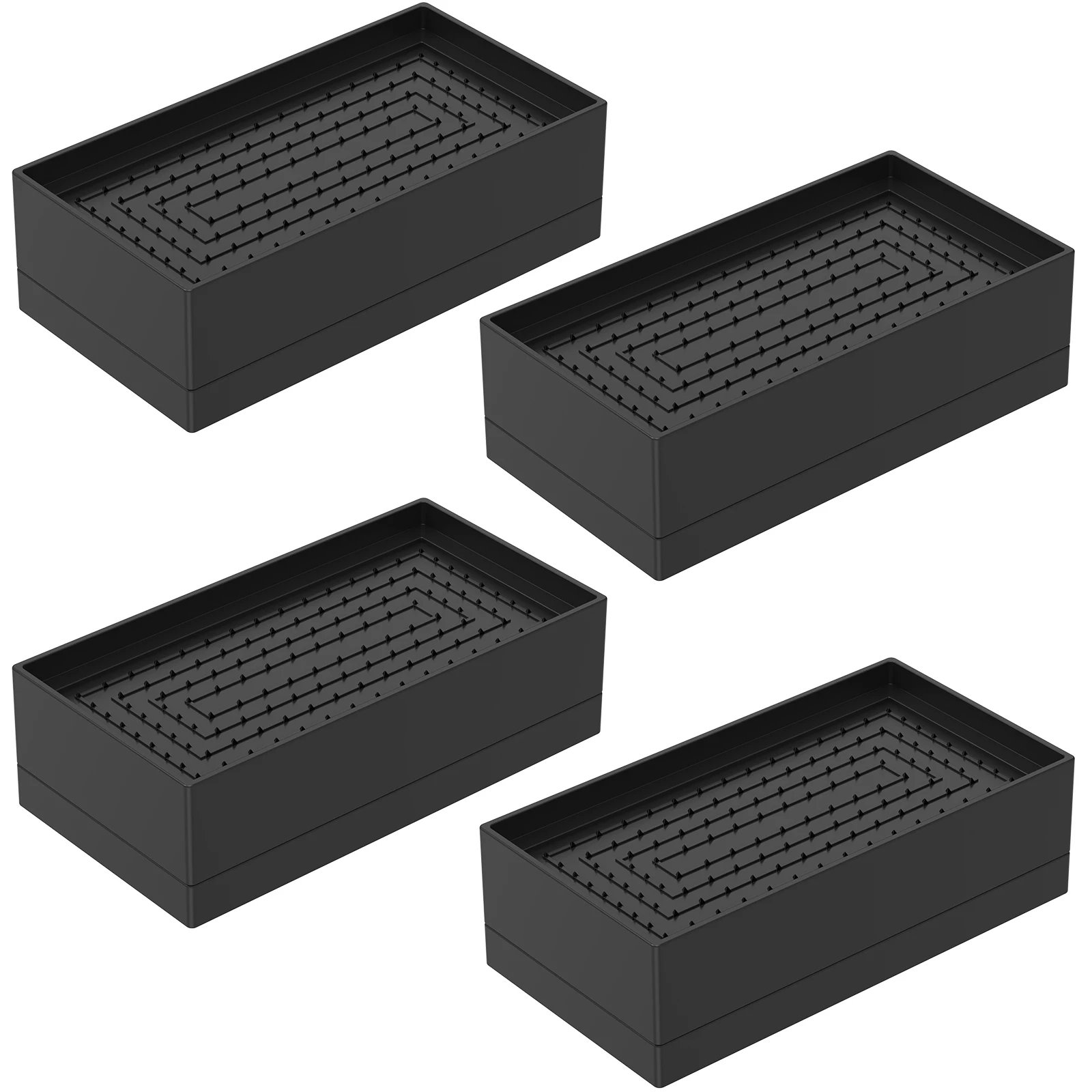 4-Piece Stackable Non-Slip Furniture Risers with 500kg Load Capacity