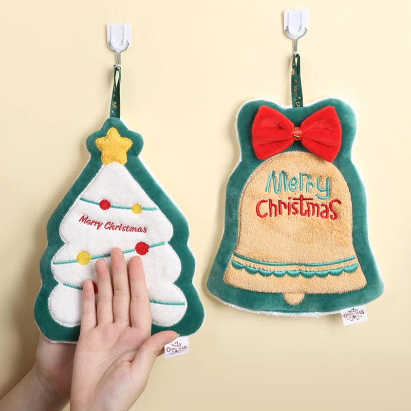 Description Picture 6 of itemChristmas Hand Towel Christmas Decoration Cute Hand Wipe Cloth Cleaning Cloth Xmas Handkerchief New Year 2025 Home Decor