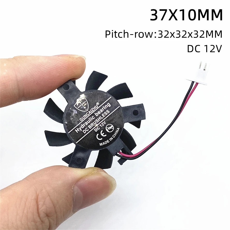37mm Graphics  Video Card Cooler Fan Replacement Pitch-row 32mm 5V 12V 2Wire 2Pin