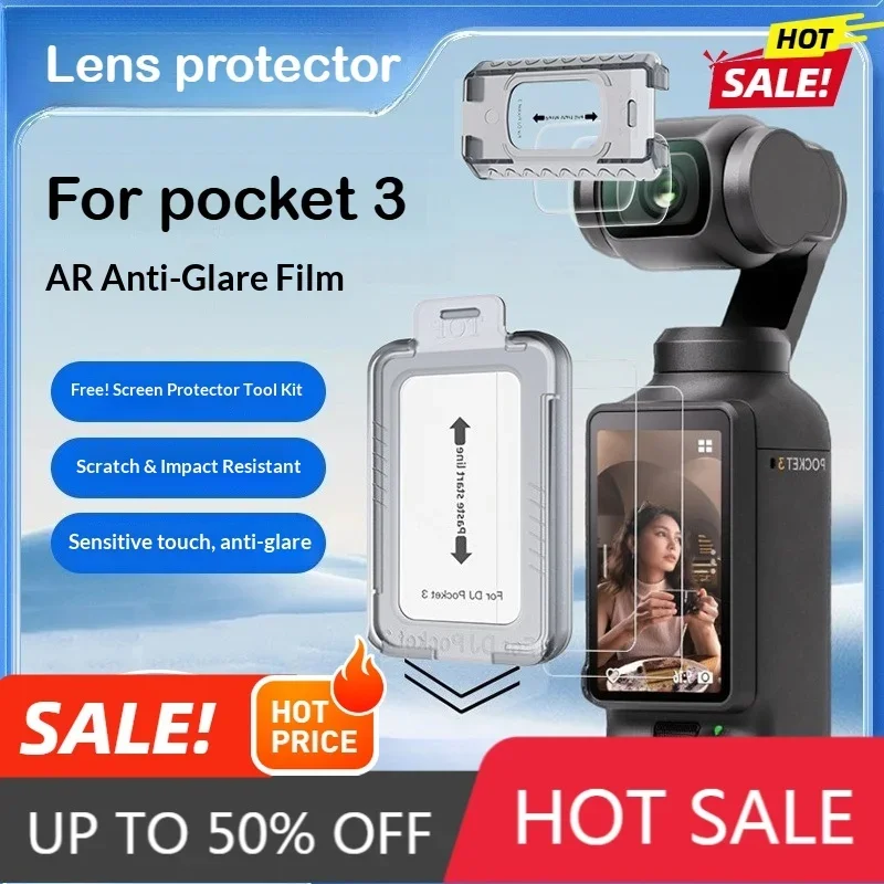 DJI Pocket3 강화 필름 포켓 카메라 스크린 보호 필름 렌즈 보호 필름 먼지 방지 보호 필름에 적합