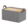 Fabric Storage Bins with Metal Frame Large Clothes and Pants Storage Baskets for Closet Organizing Rectangle Household Handing 6