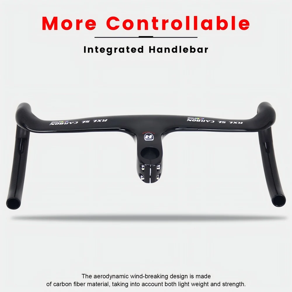 RXL SL Bike Carbon-Straßenlenker, gebogene Stange, integriertes Rennrad, Geschwindigkeit 28,6, interne Führung, Fahrradlenker, 400/420/440 Stangen – Detail 5