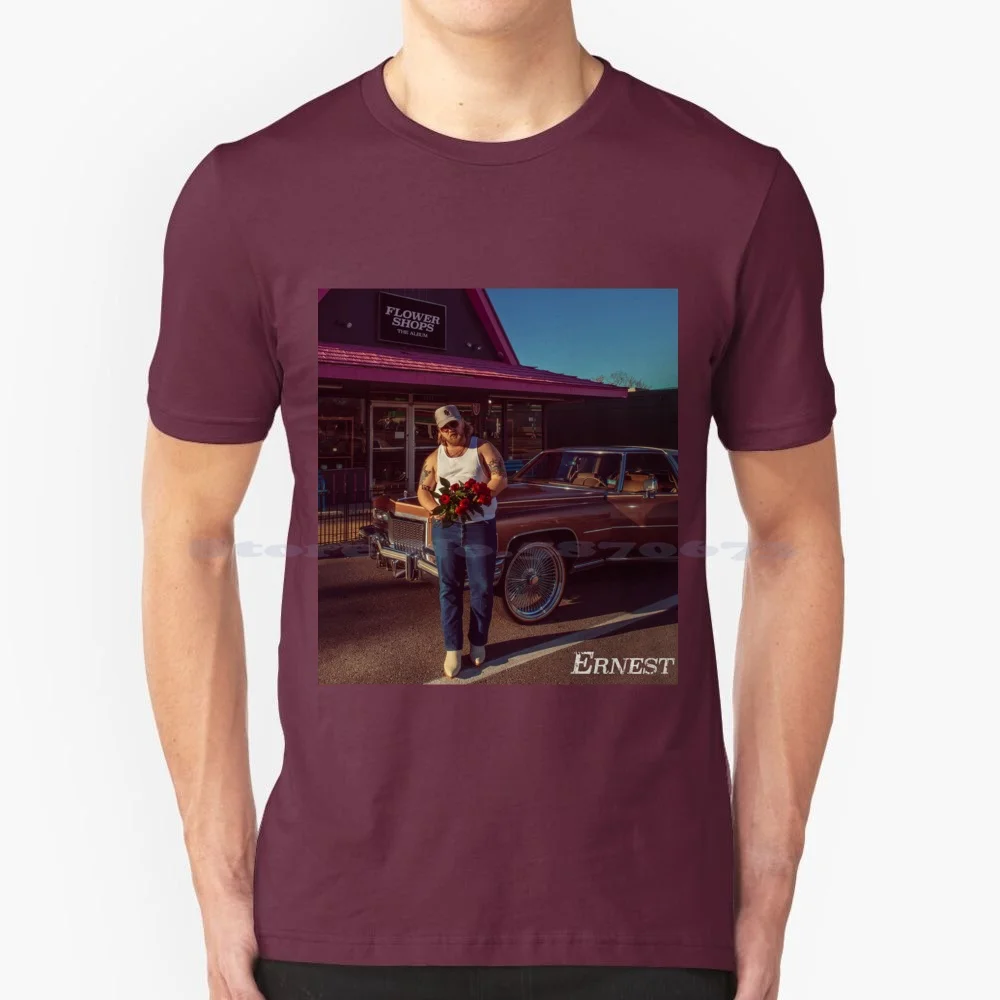 Ernest Cover-Flower Shops Album T Shirt 100% Cotone Tee Flower Shops Album Ernest Scott Smith American Country Music Singer