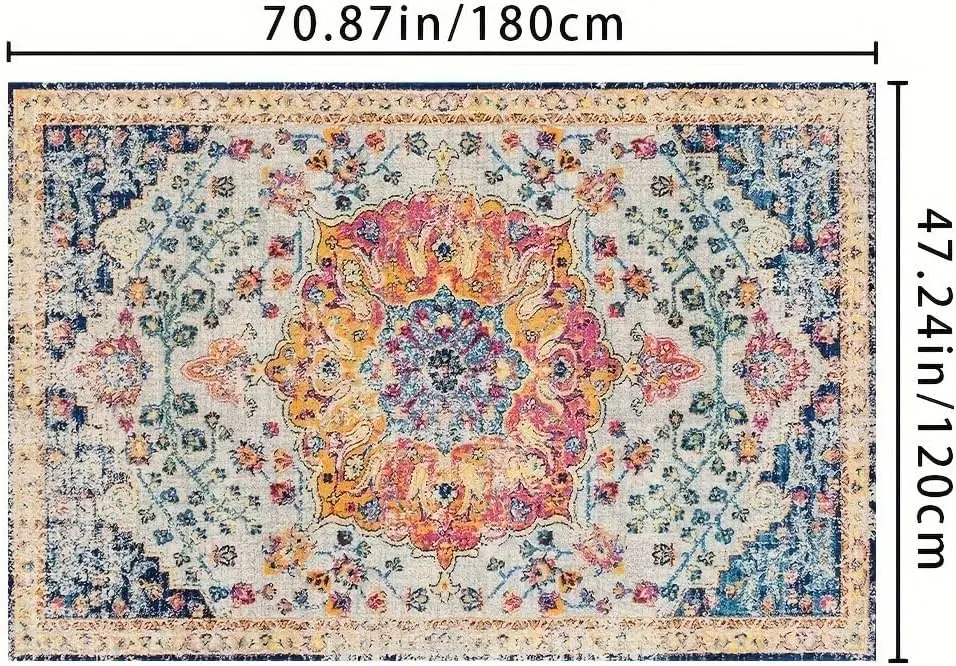 VIKAMA Bohemian Ethnic Style Floor Cushion Living Room Sofa Coffee Table Bedroom Bedside Rug Soft Home Decoration Summer