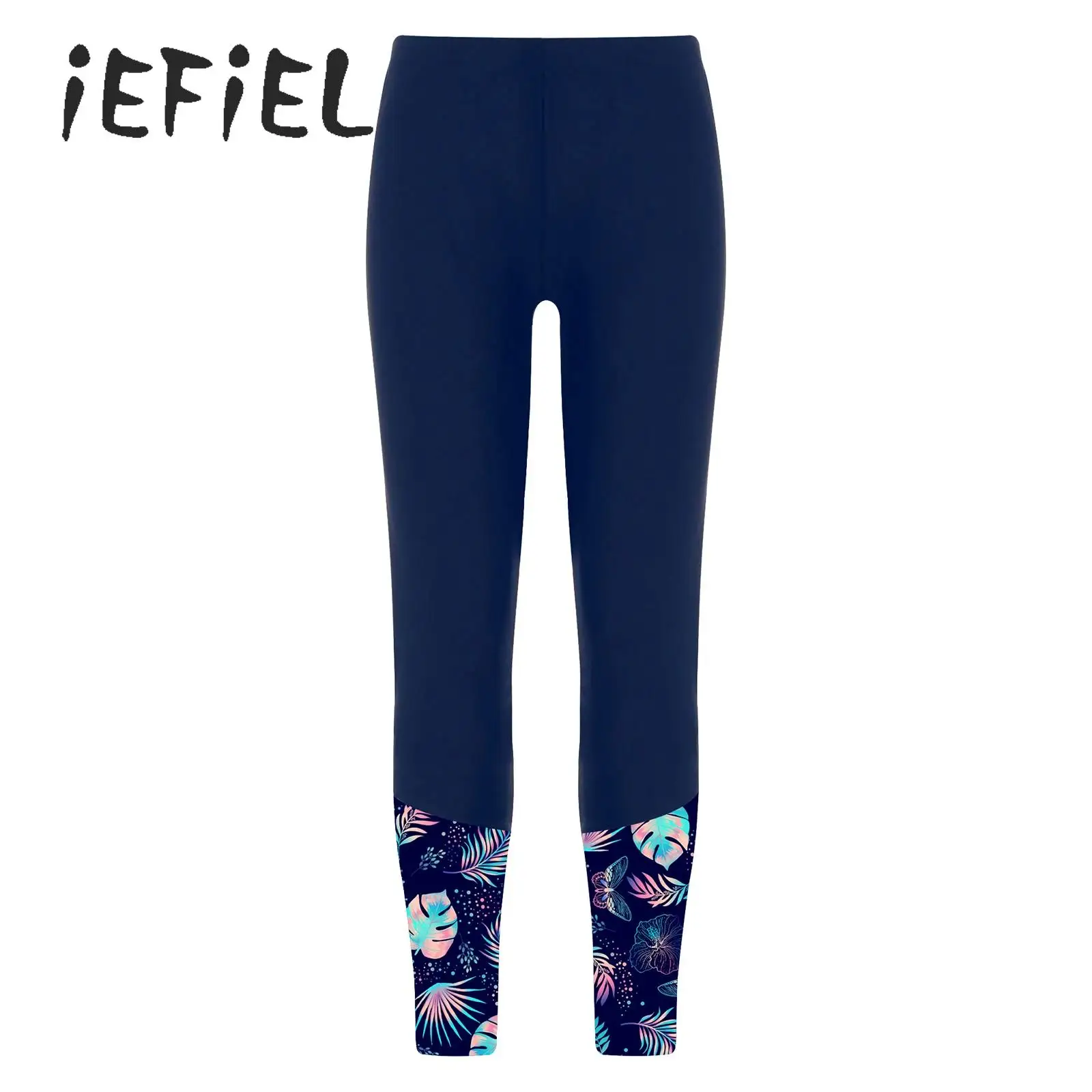 어린이를위한 수영 레깅스 소녀 스트레치 긴 수영 트렁크 빠른 건조 인쇄 수영 ..