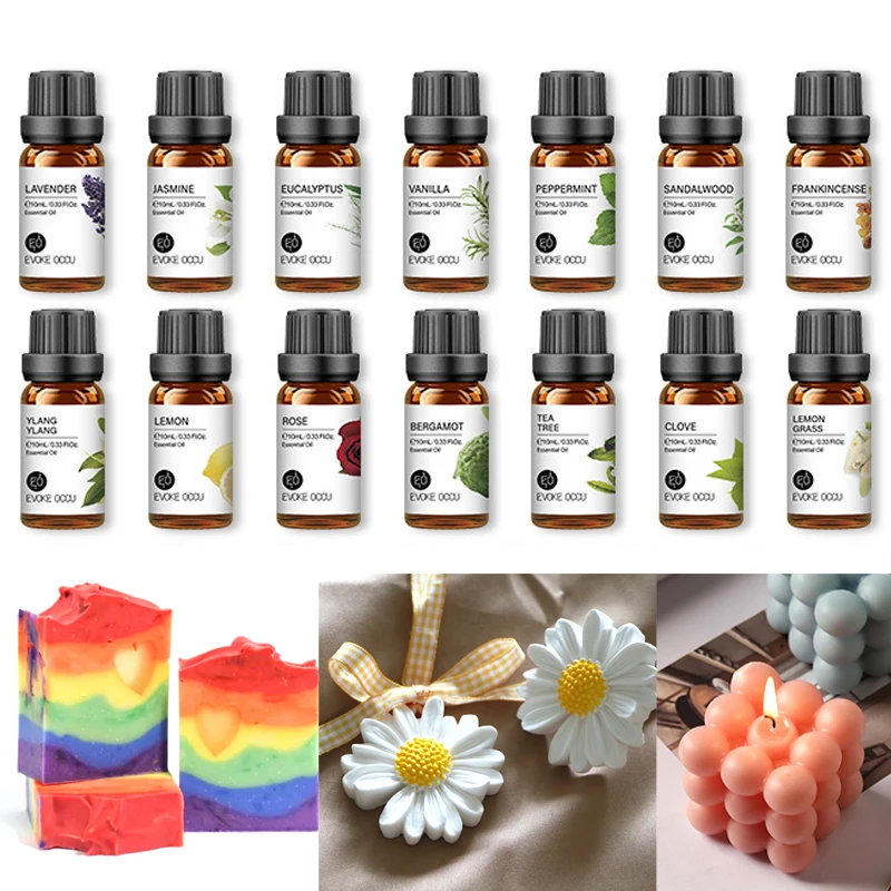 Essential oil flavoring 10ml organic plant 34 FLAVOR for DIY aromatherapy plaster candle soap making diffuser sleep