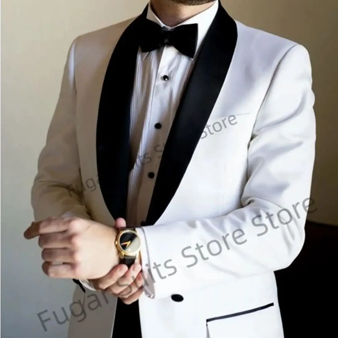 Handsome Wedding Suits For Men 2 Pieces Formal Elegant Male Suits Groom Prom Tuexdos Business Blazer+Pants Costume Homme Mariage