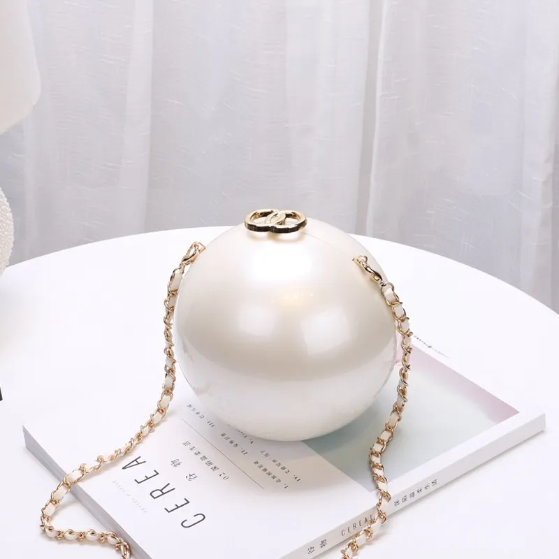 chanel pearl ball bag