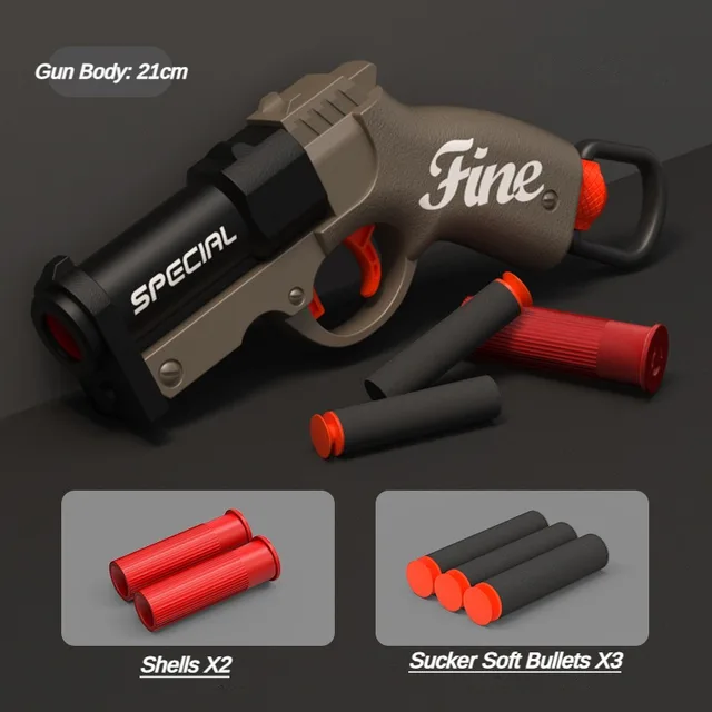 S686 Shotgun Sucker Bullets Toy Gun Model Soft Bullets Pistol Shell Ejection Launcher Outdoor Cs Pubg Game Prop Kids Adult Gifts 5