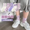 2025 Spring Children's Socks Girls Boys Trendy Pattern Sport Sock Mid Calf Socks  Cotton Socks 5 Pairs 4