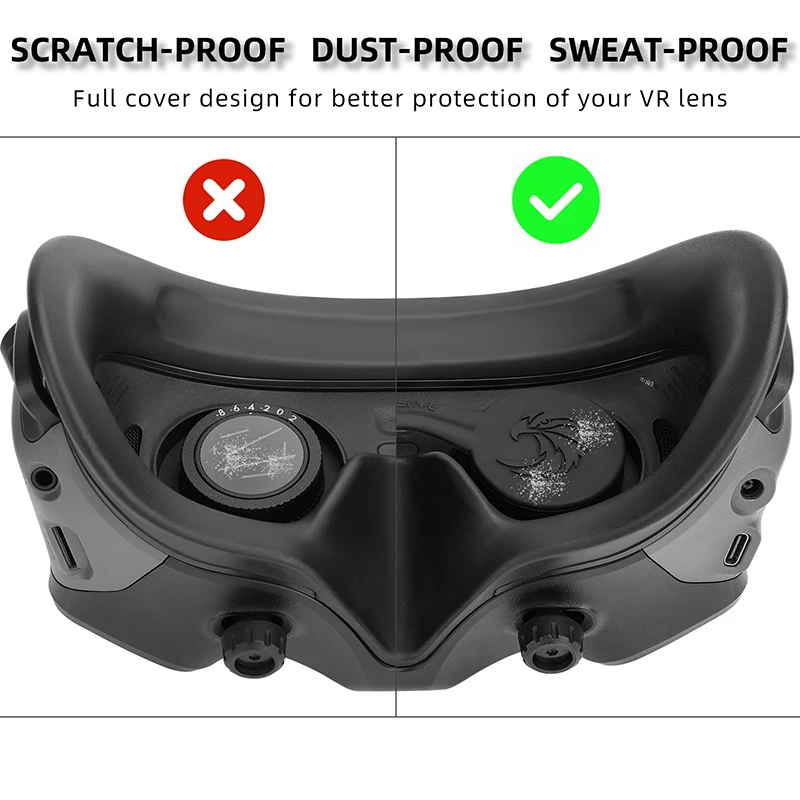 Scratch-proof Silicone Lens Cover for DJI Avata 2/Avata for DJI Goggles 3/2 Dustproof Lens Cap Flight VR Glasses drone accessories