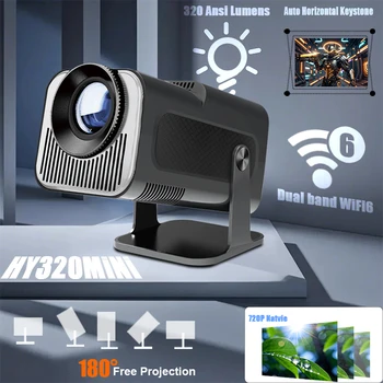 HY-320Mini Portable Newly Native 720P Allwinner H713 Android11 4K Projector 320ANSI Wifi6 BT5.0 Cinema Outdoor Rotable Projector 1
