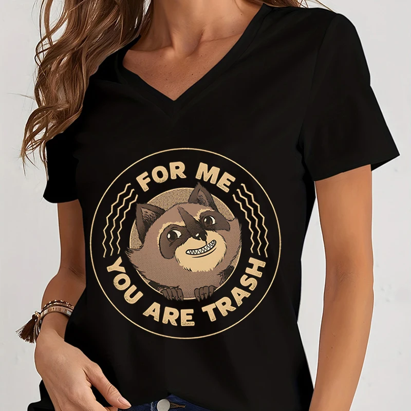 

Женская футболка с V-образным вырезом, с коротким рукавом