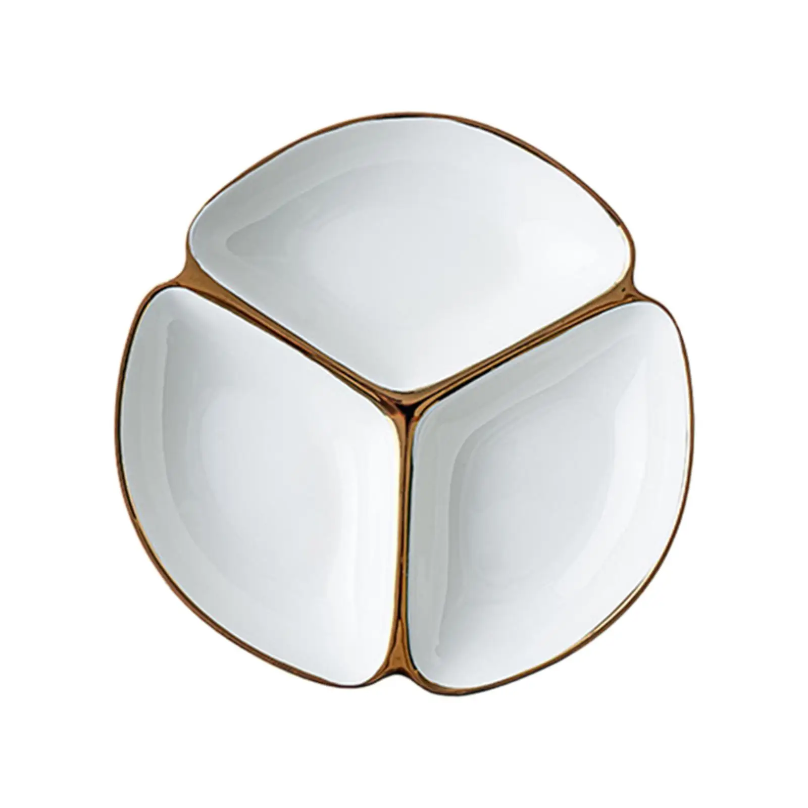 Divided Plate Portion Control Three-grid Dinner Plate for Lunch Adult Dinner