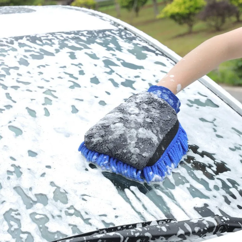 Microfiber Car Wash Gloves Chenille Waterproof Mitt Soft Mesh Back Double-faced Glove Mitt Wax Detailing Brush Car Cleaning Tool microfiber car mitt car cleaning gloves microfiber cleaning gloves microfiber washing gloves microfiber gloves