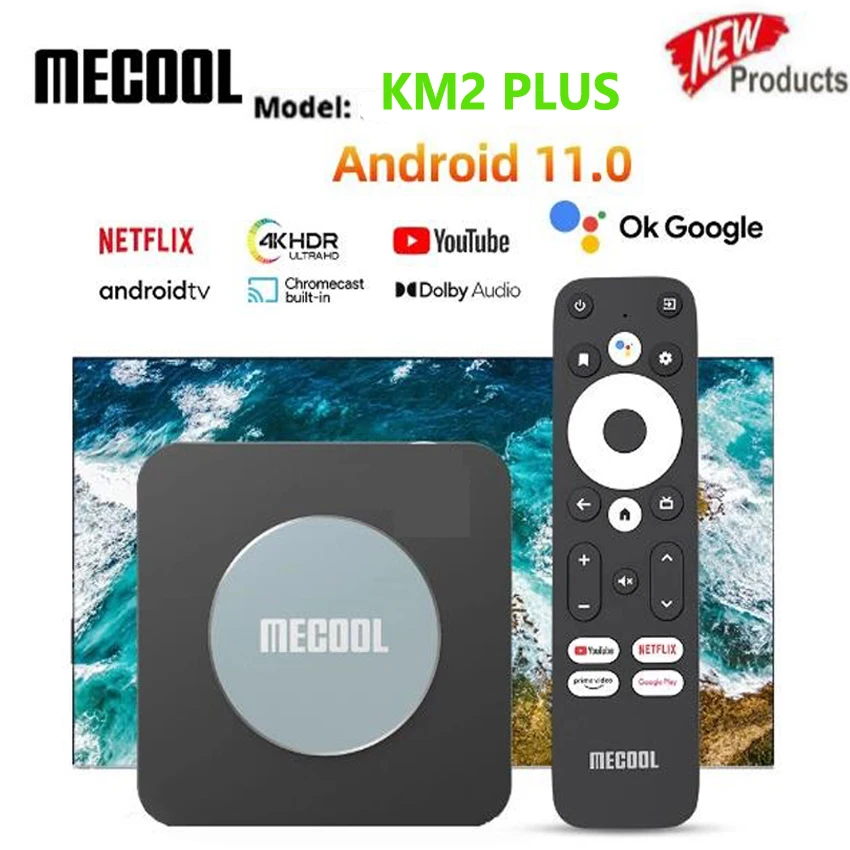 Mecool KM2/KM2 PLUS Global Version Amlogic S905 X4 Netflix 4K Smart TV Box  Android 11 Google Play DDR4 2G 16G BT5 2.4G 5G WiFi