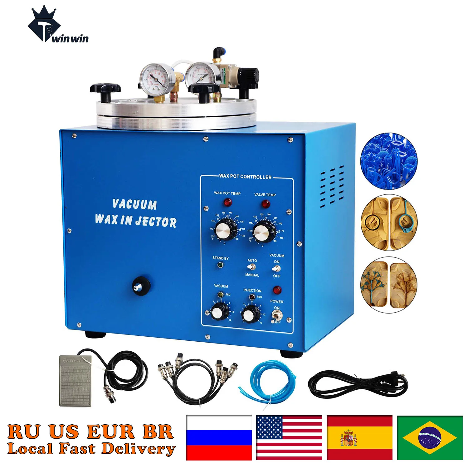 220v Va Vacuum Wax Injector 3kg Tank Wax Injection Machine For Jewelry