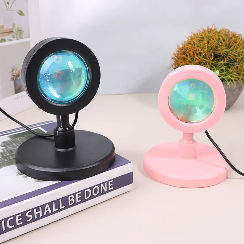

1Pc Mini USB Sunset Lamp Led Projector Night Light 16 Colors Switch Atmosphere Home Bedroom Background Wall Decoration Gift