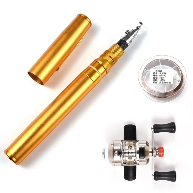 Portable Pocket Telescopic Mini Pen  Fishing Rod and Fishing Reel Combos