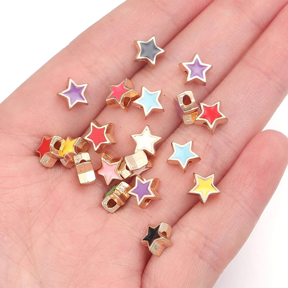 10 teile/los 8mm Legierung Doppelseitige Liebe Herz Emaille Perlen für Schmuck Machen Charms Lose Spacer Perlen DIY Armband halskette – Detail 10