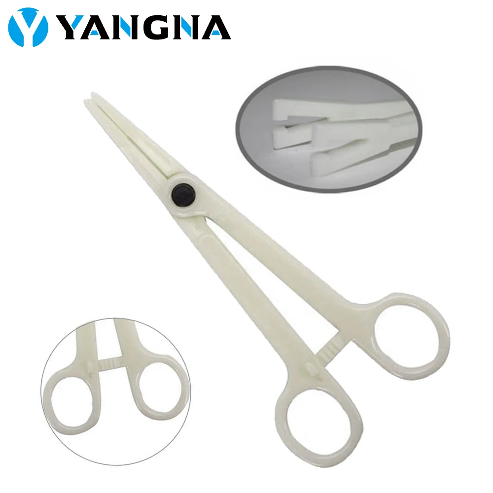 50PCS Disposable Round Body Piercing Forceps Clamp Tattoo Piercing Supply Piercing Tool For Tattoo Accessories Equipment endoscopic consumables foreign body grasping forceps for pet use