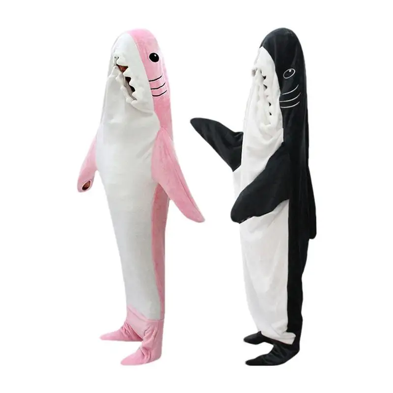 Shark Coperta Con Cappuccio Con Cappuccio Morbido Squalo Sacco A Pelo Cartone Animato Squalo Sacco A Pelo Pigiama Ufficio Pisolino Squalo Coperta Cope