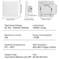 Tuya ZigBee Smart Light Switch No Neutral Wire No Capacitor Needed,1/2/3 Gang Wall Touch Interrupter Work with Alexa Google Home 3