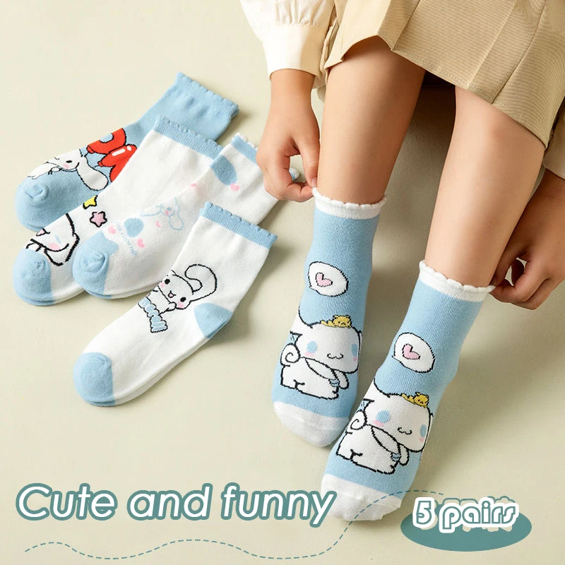 

Sanrio Socks Lady`s Kawaii Cinnamonroll Mid-Tube Cartoon Socks Fall and Winter Instagram Trend All-Match Cute
