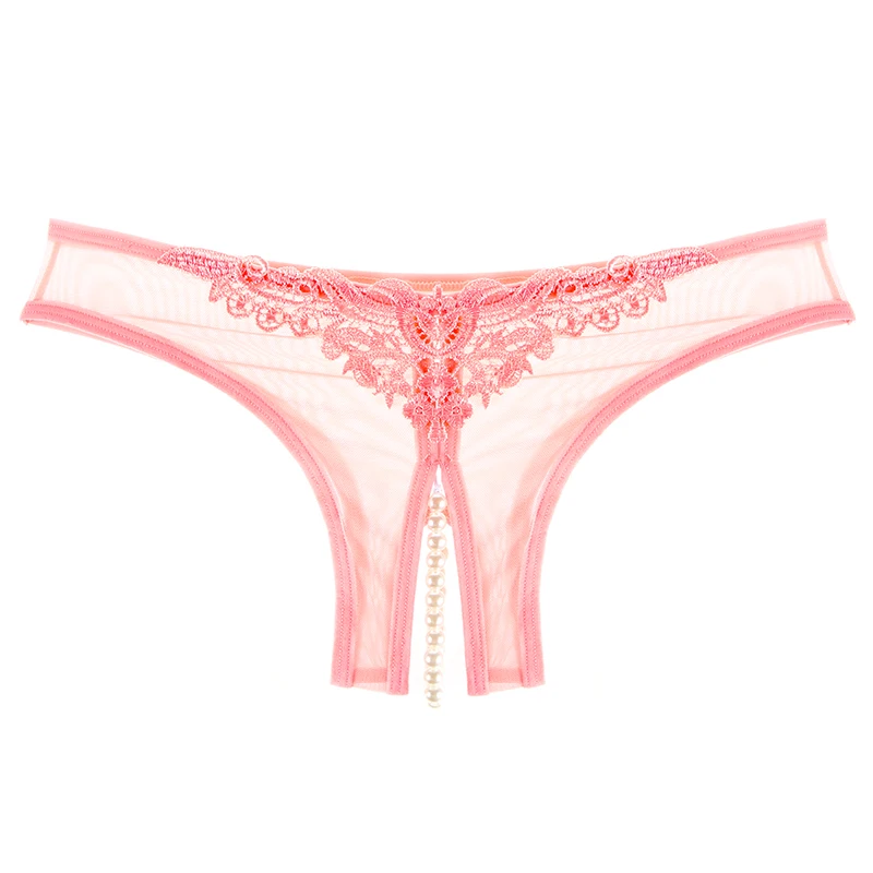 Women Panties Female Transparent Sexy Underpants Women Thin Intimate Underwear With Beautiful Pearl Mystery G-String Fahion Panties