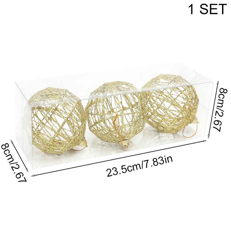 thumbnail image 1 of Bolas de Navidad de 5 a 8 cm, adornos para árbol de Navidad, bolas de lentejuelas doradas, colgantes para árbol de Navidad, decoración para fiestas en el hogar, regalos de Año Nuevo, 1 of 5