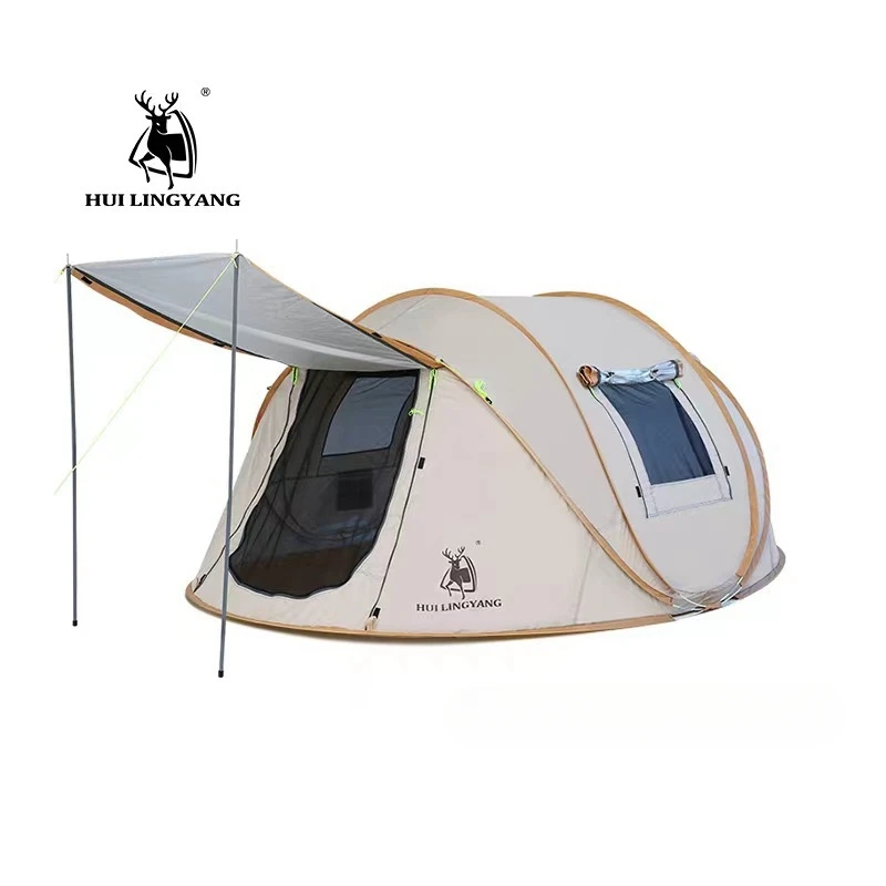 

Hui Lingyang Thickend Silver Coated Quick Openting Fully Automatic Portable Folding Rain and Sun Protection Outdoor Camping Tent