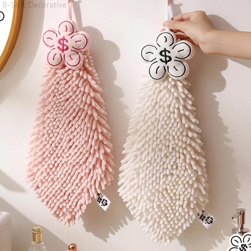 Description Picture 5 of itemIns Flower Shape Hand Towels Quick-drying Hand Towel Cute Hanging Hand Towel for Kitchen Bathroom Handkerchief Home Supplies