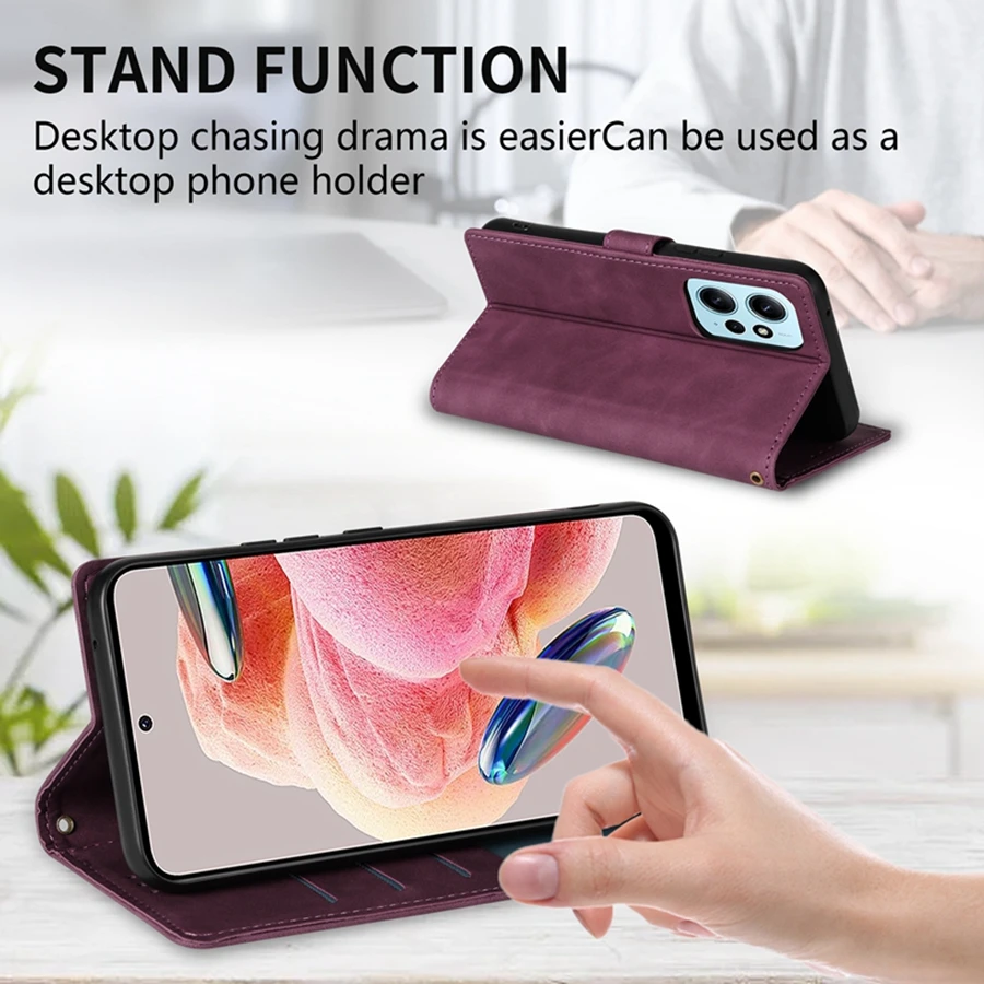 Wallet Skin-Friendly Magnetic Flip Leather Card Stand Case