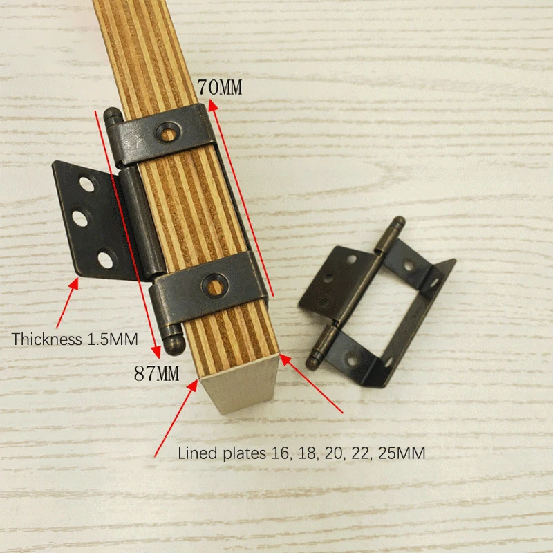 Child Mother Hinge Three Fold Plywood Hinge Black Retro Furniture Cabinet Connection Accessories for Door Hinge