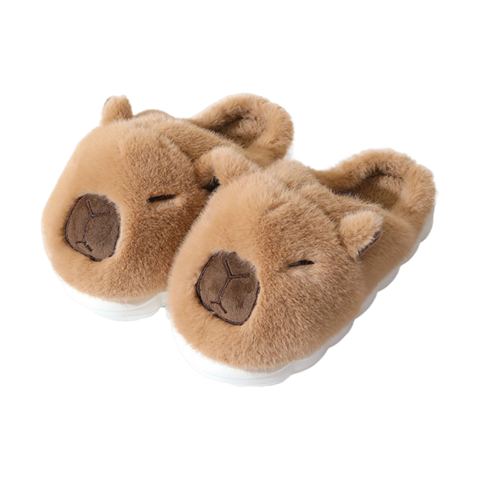 Capybara Cotton Slippers Women Men Winter Thermal Slippers Cute Cartoon Animals Shoes Home Indoor Non Slip Soft Plush Slippers