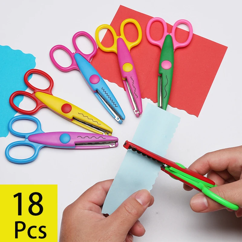 18pcs-handmade-children-diy-6-patterns-album-lace-scissors-card-photo-pattern-scissors-cartoons-lace-scissors