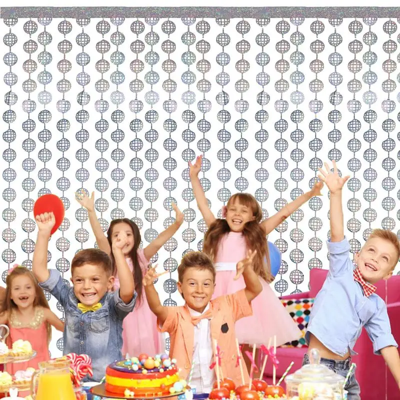 

Disco Ball Bead Curtains Photo Booth Streamer Curtains 28.74 X 39.37 Inch Disco Party Photography Backdrop Sequins Decoration