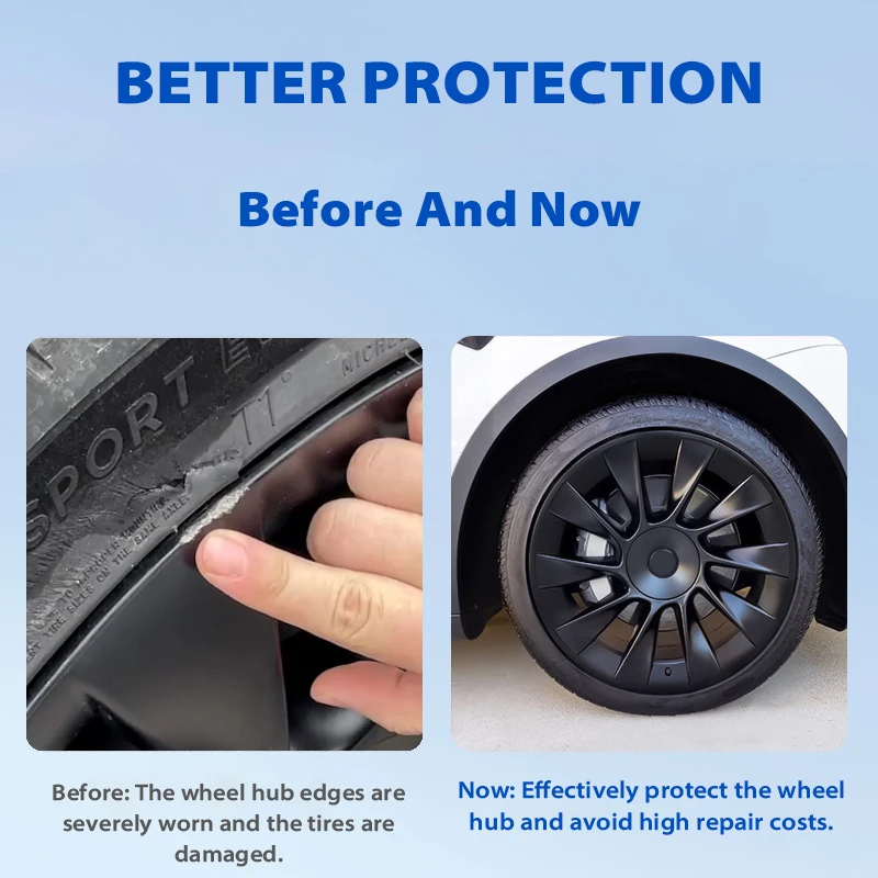 20 Inch Rim Guards KAVANIC Tesla Model Y 20inch Rim Protectors - Matte Black ABS Wheel Covers For Model Y Performance Tesla Rim Protector Model 3