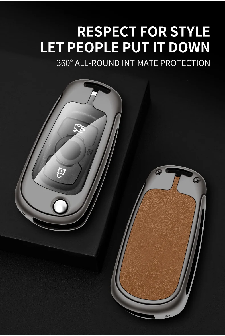 Custodia per chiave a scatto per auto in pelle metallica per Buick VERANO ENCORE GX GL6 2018 - 2020 per Opel Vauxhall Astra K Corsa Protector - Sf29001e0cc584127b34fa891cb2a549a9