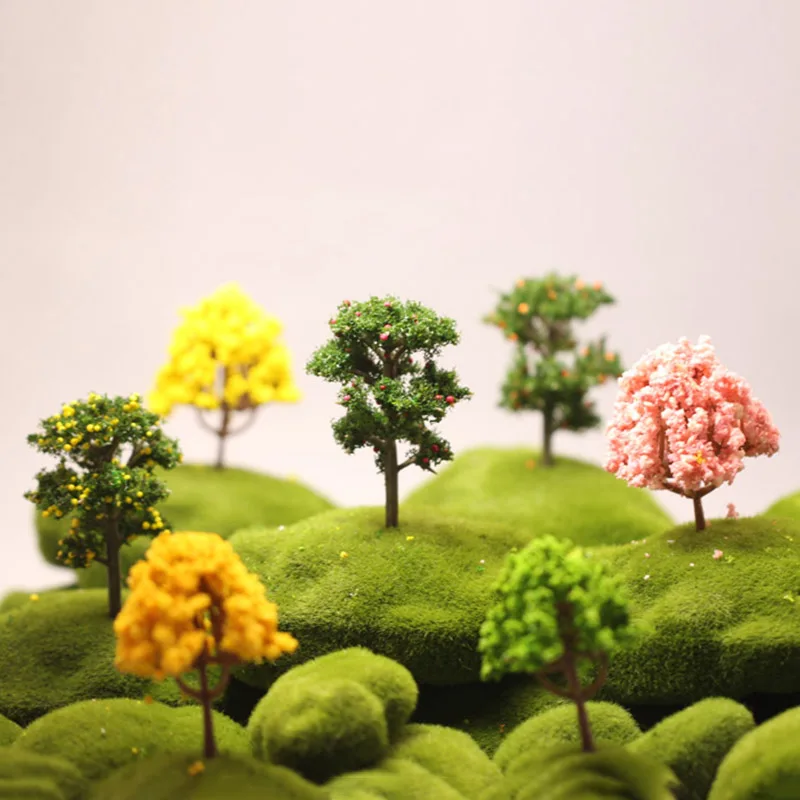 1/5 PC Mini Flowers Tree Model Artificial Plants Small Tree Fake Plant Ornaments For Home Decoration DIY Fairy Garden Doll House