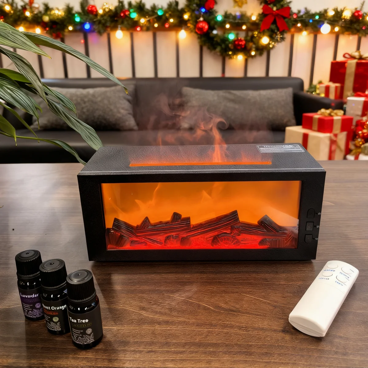 Fireplace Diffusers Upgraded 300ml Fireplace Diffuser Essential Oil 7 Colorful Large Flame ...