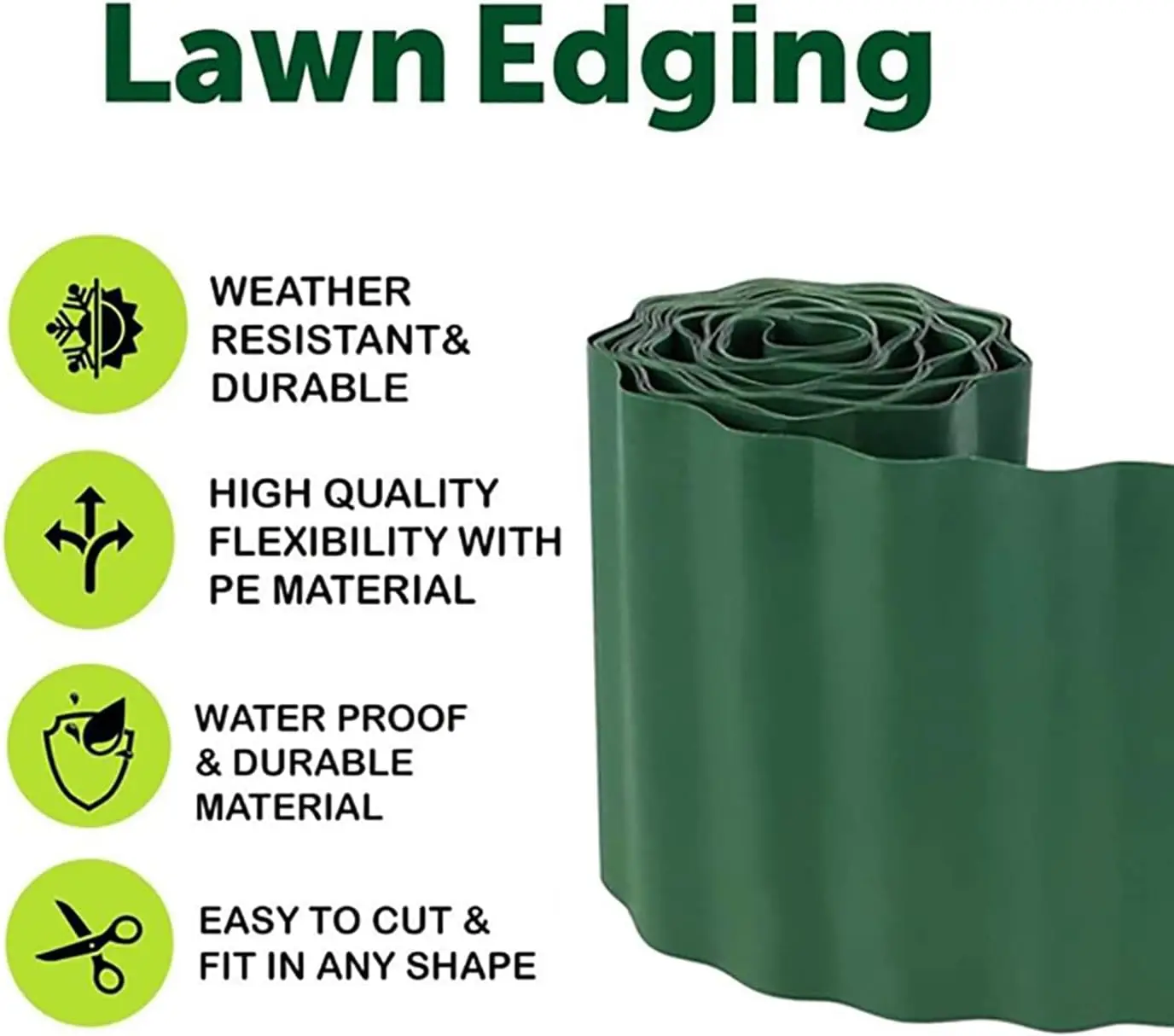 1PCS Landscape Edging Border 20cmx9m Corrugated Metal Fence For Garden Flower Bed Lawn And Landscape Edging