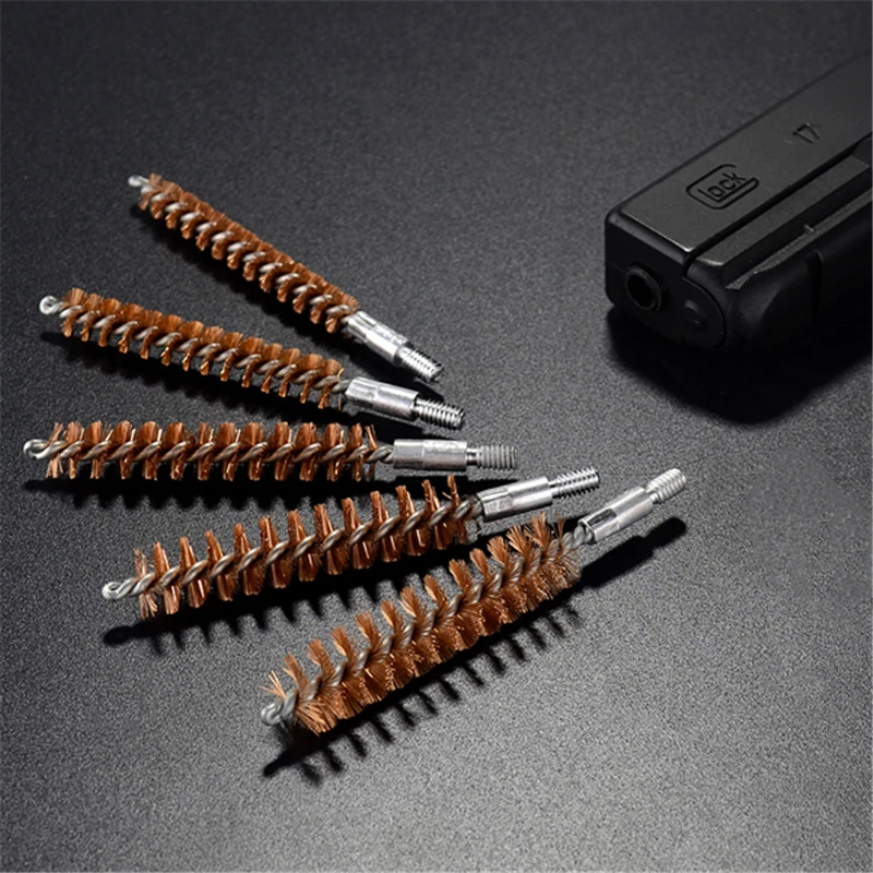 5Pcs/Set Gun Cleaning Brush Head Kit 9mm .30 7.62mm .22 5.56mm .40 .45 12GA 20GA Rifle Pistol Shotgun Hunting Gun Cleaning Kit