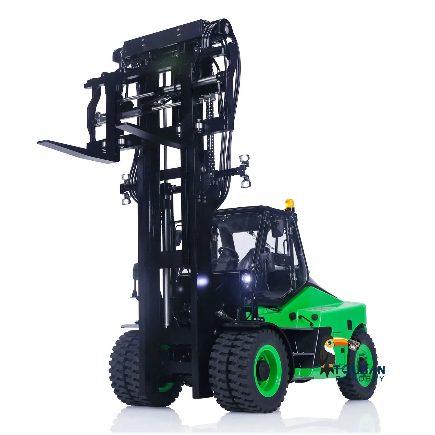 Toys 1/14 LESU Aoue-LD160S RC Hydraulic Forklift Assembled Painted Green Engineering Truck Cars Light Sound Model THZH1470 5