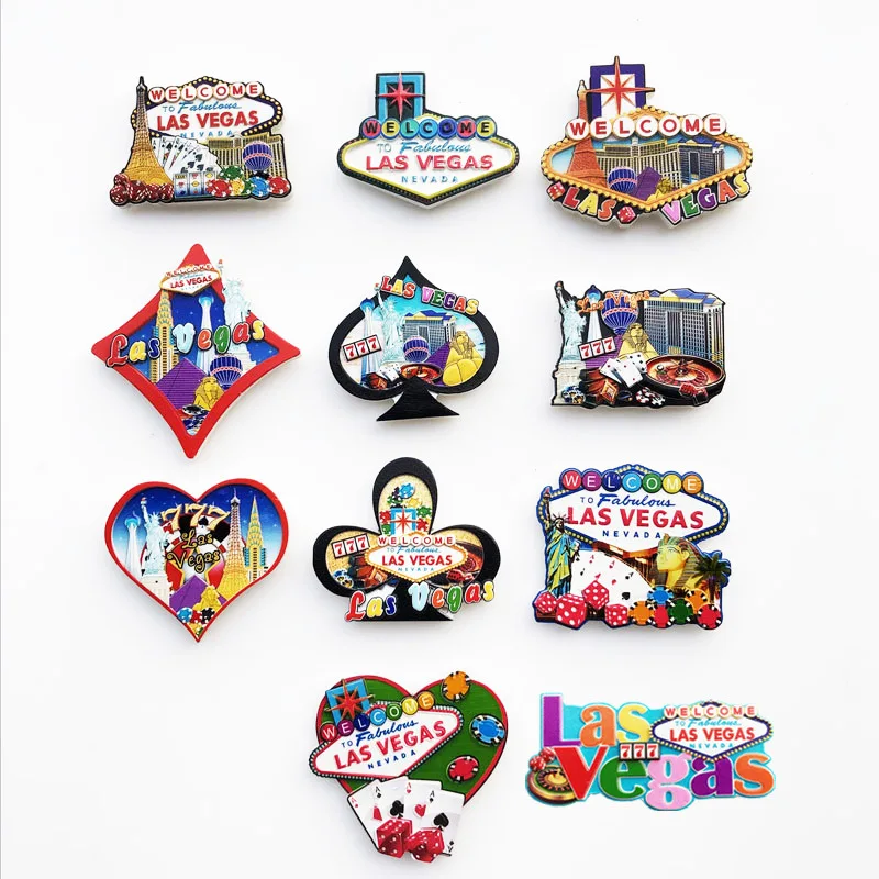 USA Las Vegas Fridge Magnets Tourism Souvenir UV Printing Resin Refrigerator Magnets Sticker Collection craft Gift Decoration magnetic fridge magnets magnetic sticker magnetic fridge stickers refrigerator decor